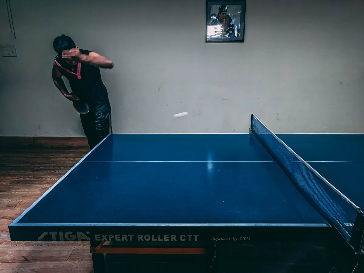 Table tennis rally playing on a public Full Match Short Form watch page